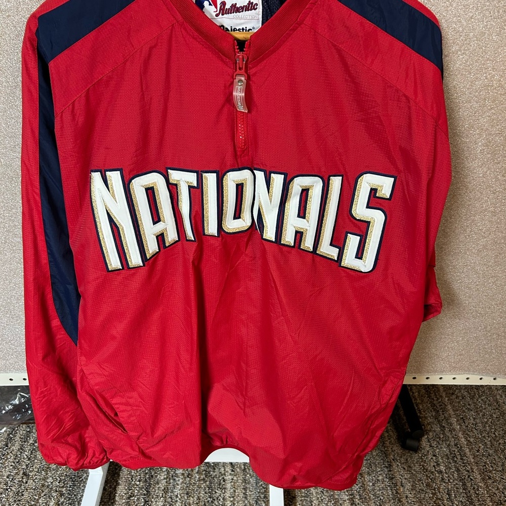 Majestic‎ Authentic Washington Nationals 1/4 zip front Jacket, XXL
